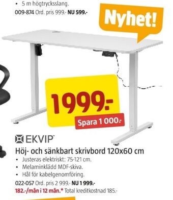 Jula Ekvip höj och sänkbord erbjuda
