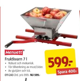Jula Menuett fruktkvarn erbjuda