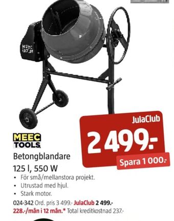 Jula Meec tools betongblandare erbjuda