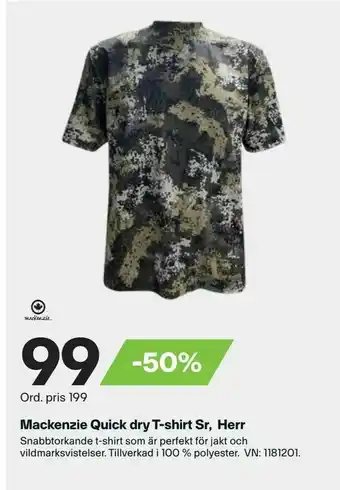 Mackenzie quick dry t-shirt sr, herr