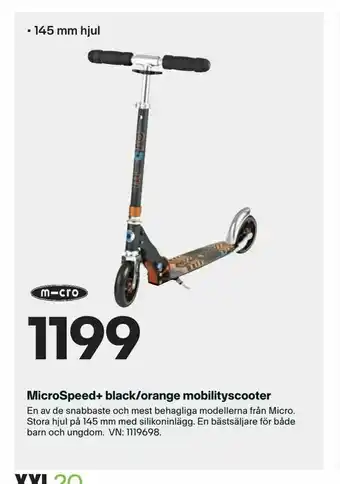 XXL MicroSpeed+ black/orange mobilityscooter erbjuda