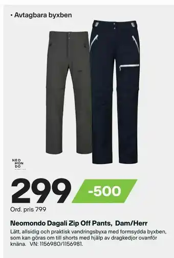 XXL Neomondo Dagali Zip Off Pants, Dam/Herr erbjuda