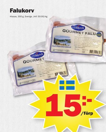 Pekås Falukorv Hissas erbjuda