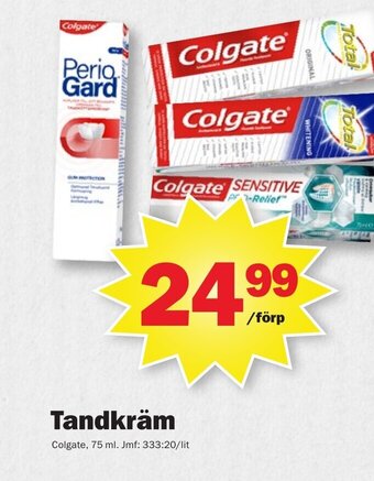 Pekås Tandkräm Colgate erbjuda