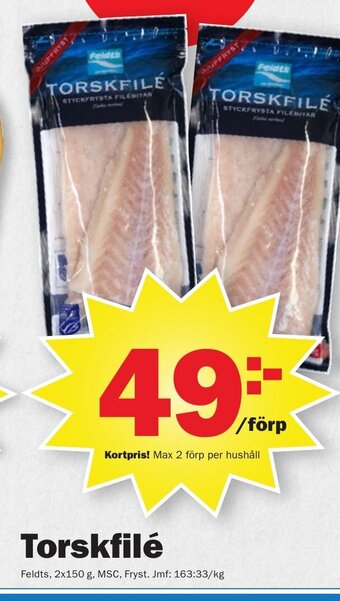 Pekås Torskfilé Feldts erbjuda