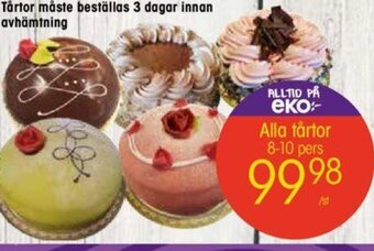 Alla tårtor 8-10 pers