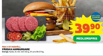 Coop Extra FÄRSKA HAMBURGARE erbjuda