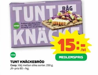 Coop Extra TUNT KNÄCKEBRÖD Coop erbjuda