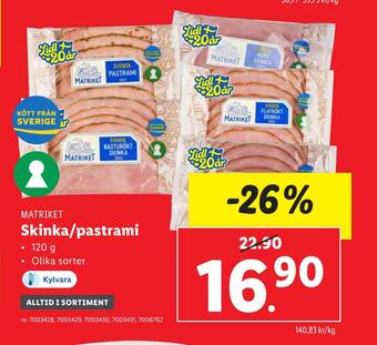 Lidl Skinka/pastrami erbjuda