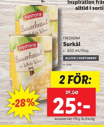 Lidl Surkål erbjuda