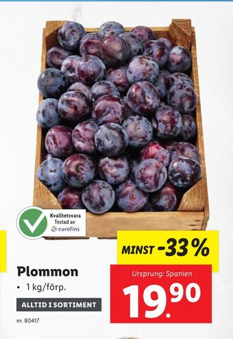 Lidl Plommon erbjuda