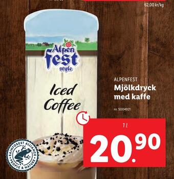 Lidl Mjölkdryck med kaffe erbjuda