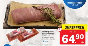 Lidl Nybergs deli fläskytterfilé erbjuda