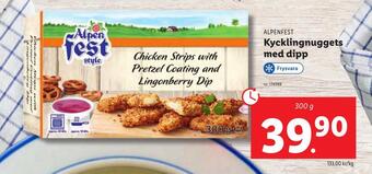 Lidl Kycklingnuggets med dipp erbjuda