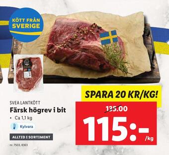 Lidl Färsk högrev i bit erbjuda
