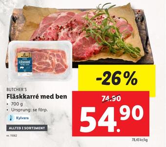 Lidl Fläskkarré med ben erbjuda