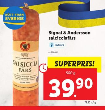 Lidl Signal & andersson salcicciafärs erbjuda