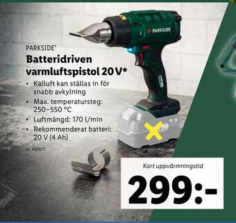 Lidl Batteridriven varmluftspistol 20 v erbjuda