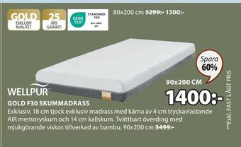 JYSK Gold f30 skummadrass erbjuda