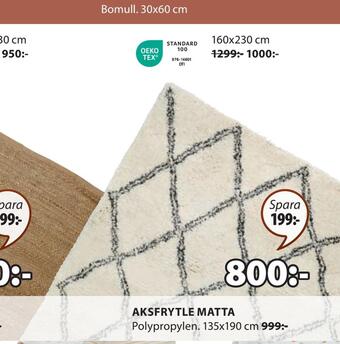 JYSK Aksfrytle matta erbjuda