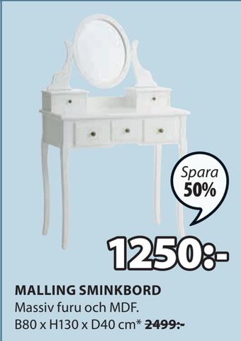 JYSK Malling sminkbord erbjuda