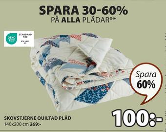 JYSK Skovstjerne quiltad pläd erbjuda