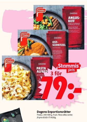 ICA Supermarket Dagens Enportionsrätter Findus erbjuda