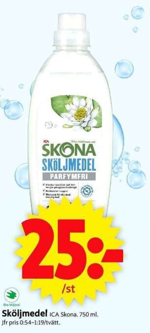 ICA Supermarket Sköljmedel ICA Skona. 750 ml. erbjuda