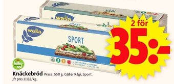 ICA Supermarket Knäckebröd wasa. 550 g. erbjuda