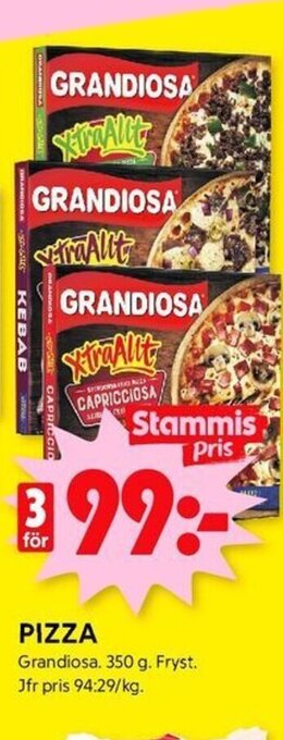ICA Kvantum PIZZA Grandiosa. 350 g. erbjuda