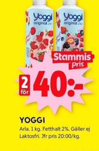 ICA Kvantum YOGGI Arla. 1 kg. erbjuda