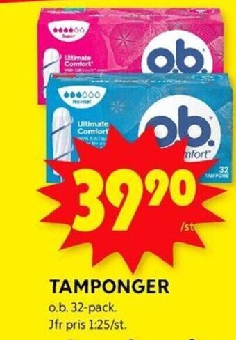 ICA Kvantum TAMPONGER o.b. 32-pack. erbjuda