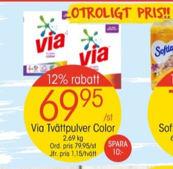 EKO Via tvättmedel pulver erbjuda