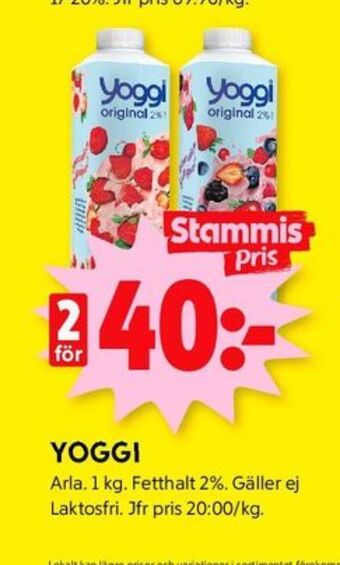 ICA Kvantum Yoggi yoghurt erbjuda