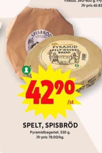 ICA Maxi Pyramidbröd knäckebröd erbjuda