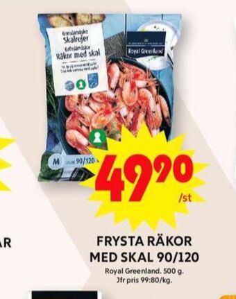ICA Maxi Royal greenland räkor med skal erbjuda