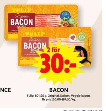 ICA Maxi Tulip baconskivor erbjuda