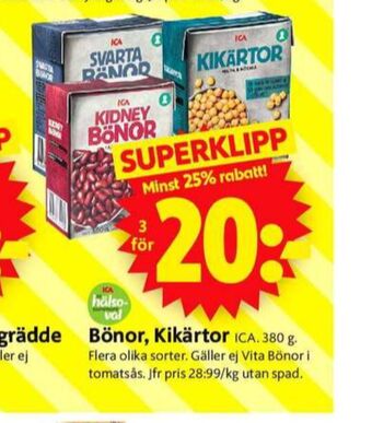 ICA Supermarket Ica bönor erbjuda