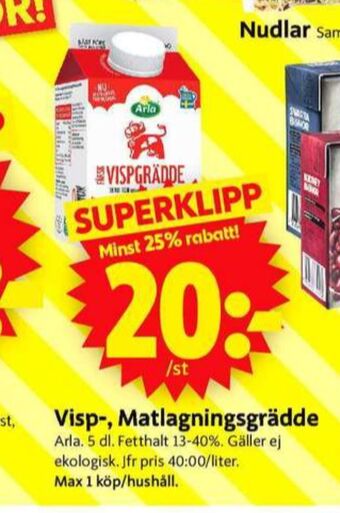ICA Supermarket Arla vispgrädde erbjuda