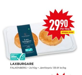 Willys Falkenberg seafood laxburgare erbjuda