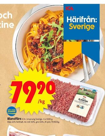 ICA Supermarket Ica blandfärs max 22% erbjuda