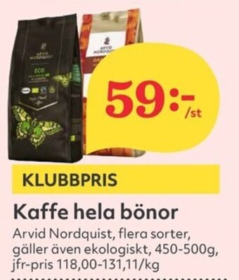 Hemköp Kaffe hela bönor erbjuda