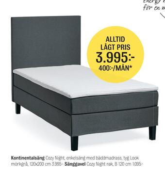 Mio Kontinentalsäng erbjuda