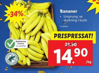 Lidl Bananer erbjuda