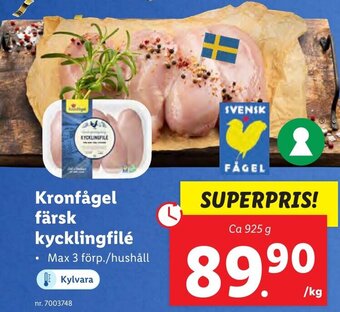 Lidl Kronfågel färsk kycklingfilé erbjuda