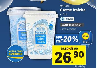 Lidl MATRIKET Crème fraiche erbjuda