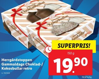 Lidl Herrgårdstoppen Gammaldags Choklad-/ Kokosbullar retro erbjuda