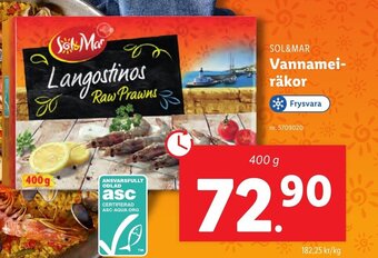 Lidl SOL&MAR Vannamei- räkor erbjuda