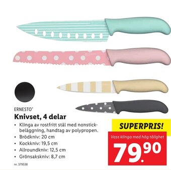ERNESTOⓇ Knivset, 4 delar