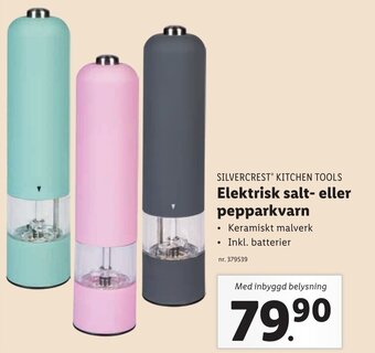 Lidl SILVERCREST KITCHEN TOOLS Elektrisk salt- eller pepparkvarn erbjuda